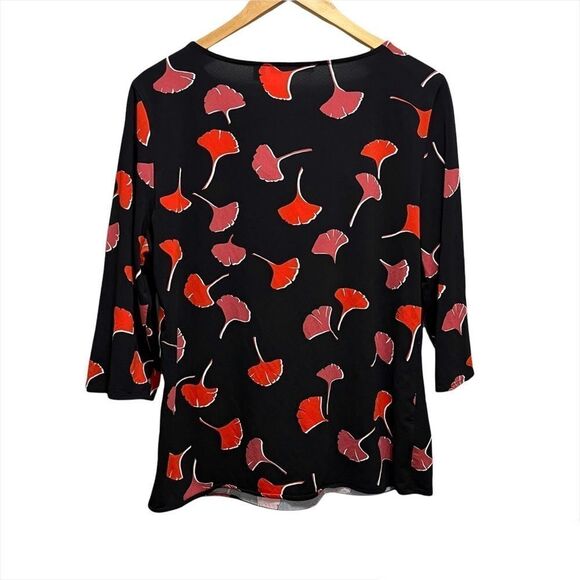 Boss Hugo Boss Black & Red Floral 3/4 Sleeve Blouse - Picture 4 of 7